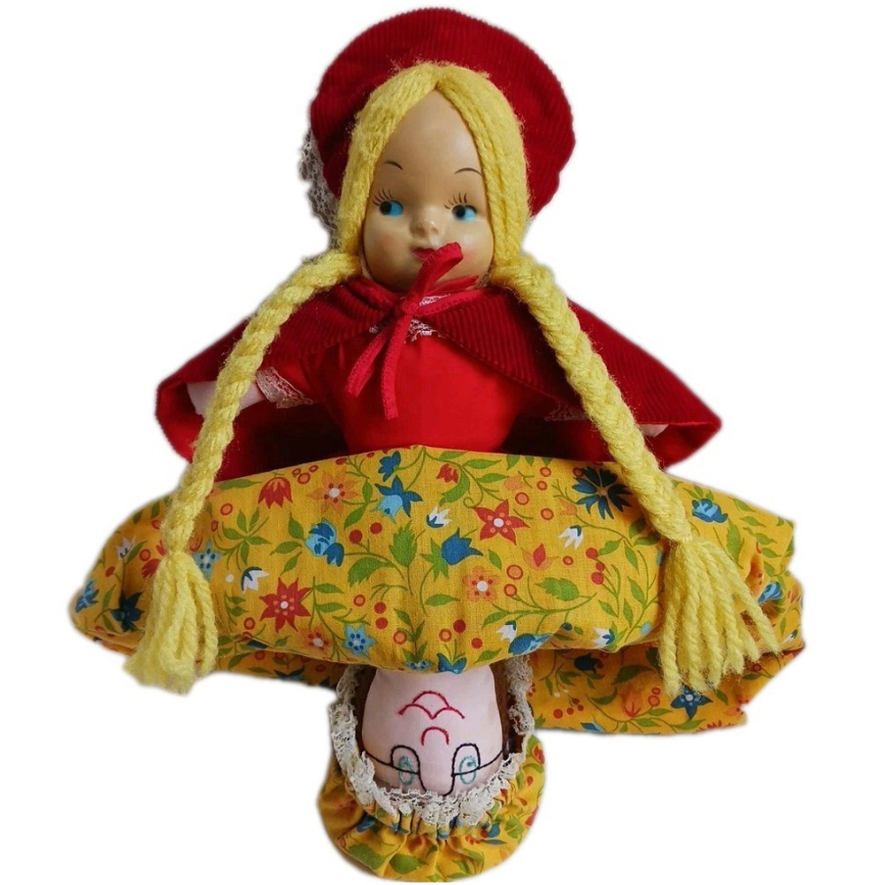 Vintage Topsy Turvy Little Red Riding Hood Wolf Doll 15 Inch